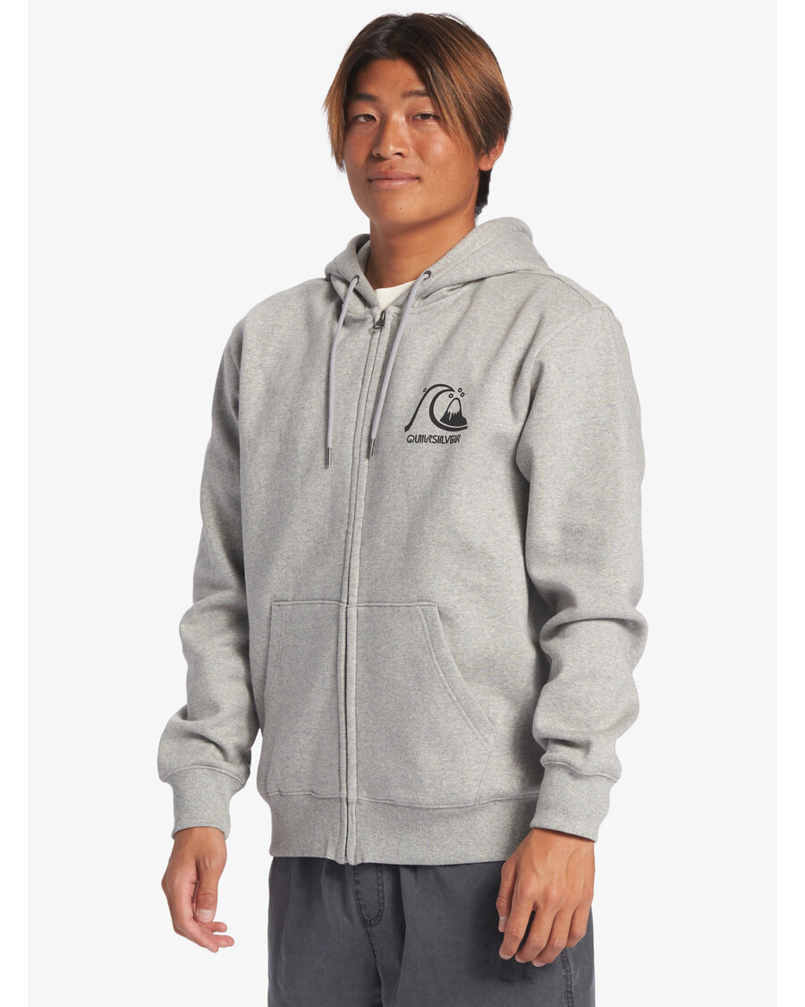 Quik Silver Original Zip-Up Sweatshirt - Athletic Heather