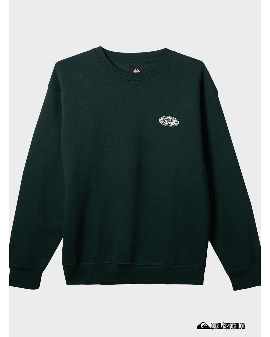 Quiksilver E Peace Out Sweater Leher Kru - Hijau