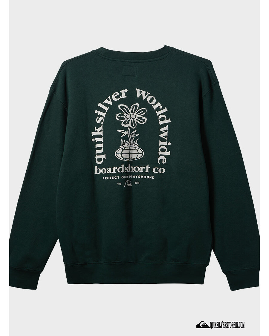 Quiksilver E Peace Out Sweatshirt Med Rund Hals - Grön
