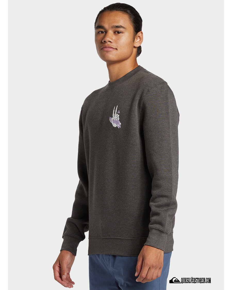 Quik Silver E Peace Out Crew Neck Sweatshirt - Charcoal Heather
