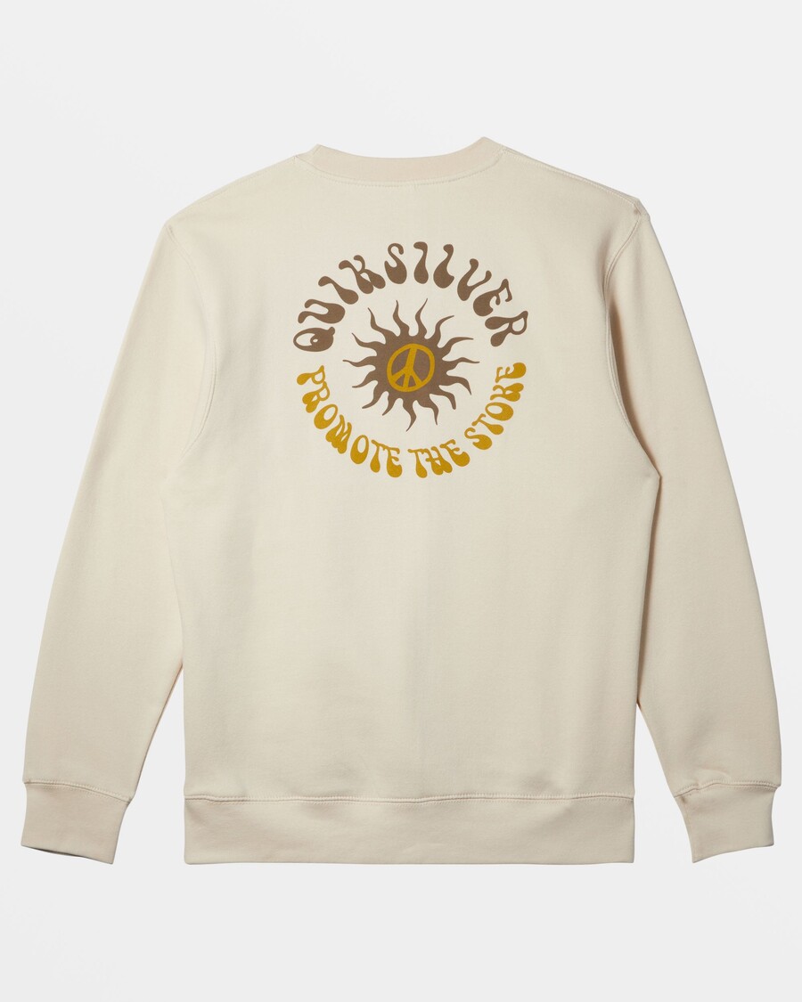 Quik Silver E Peace Out Crew Neck Sweatshirt - Birch