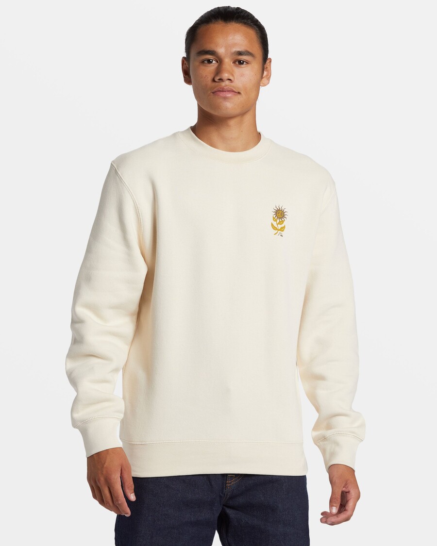 Quik Silver E Peace Out Crew Neck Sweatshirt - Birch