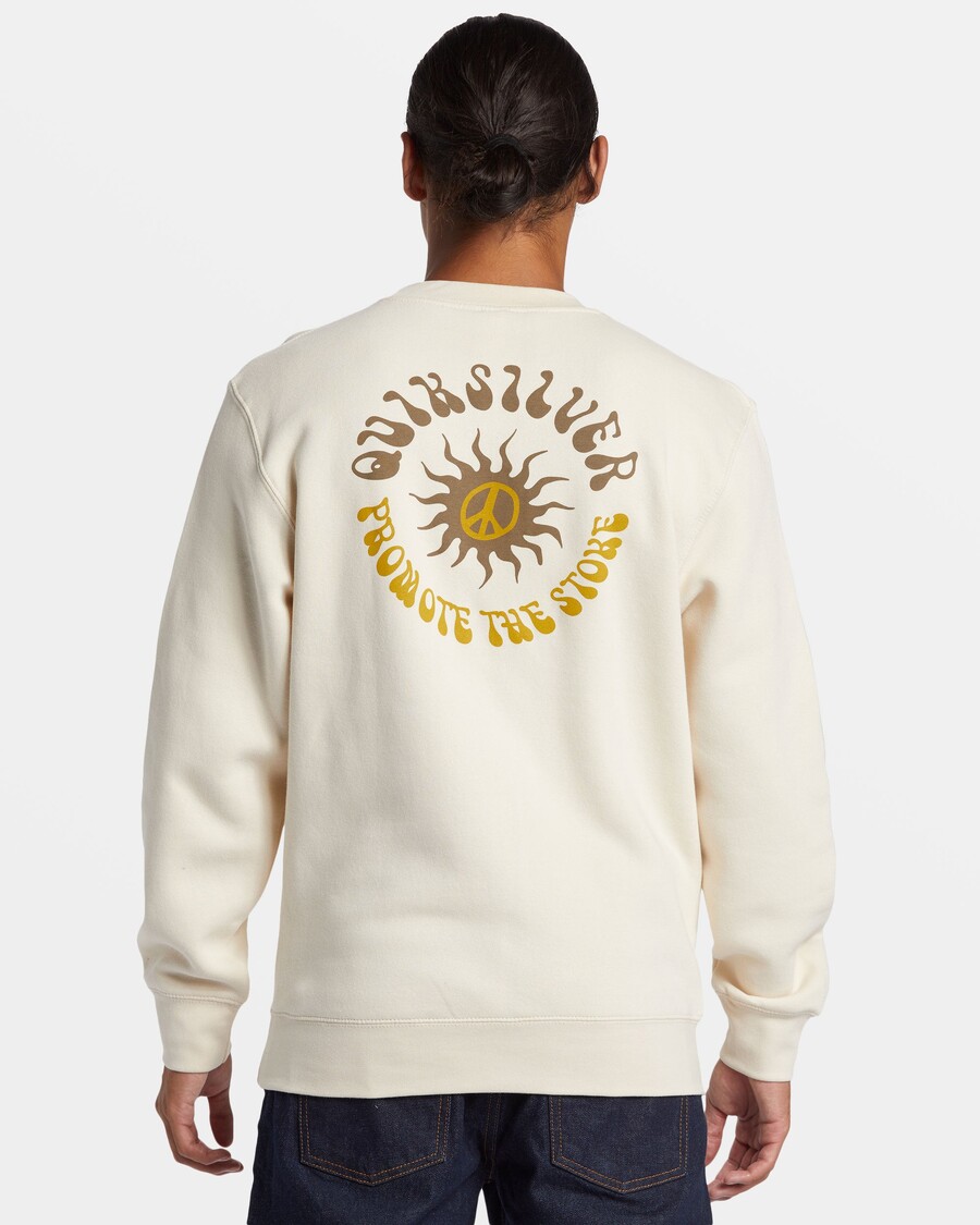 Quik Silver E Peace Out Crew Neck Sweatshirt - Birch