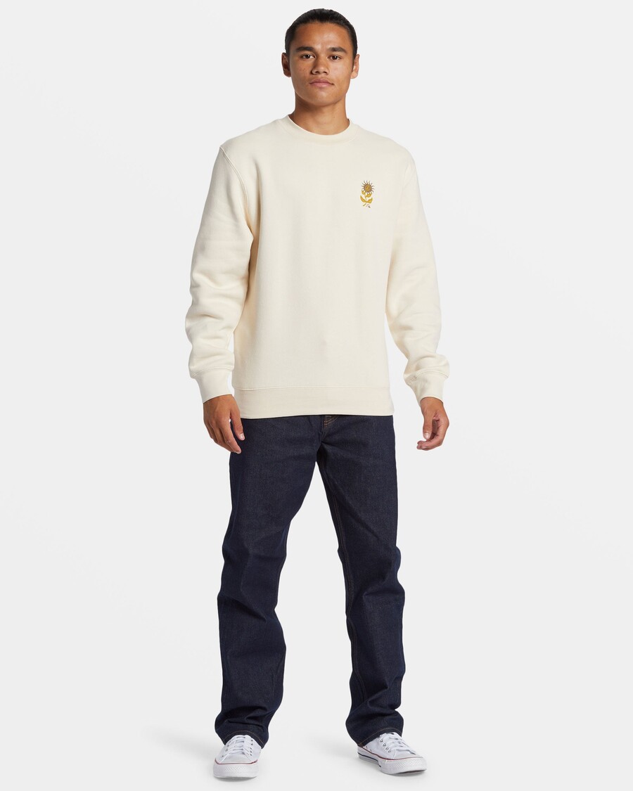 Quik Silver E Peace Out Crew Neck Sweatshirt - Birch