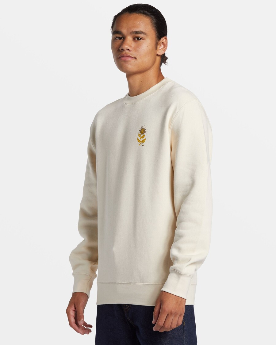 Quik Silver E Peace Out Crew Neck Sweatshirt - Birch
