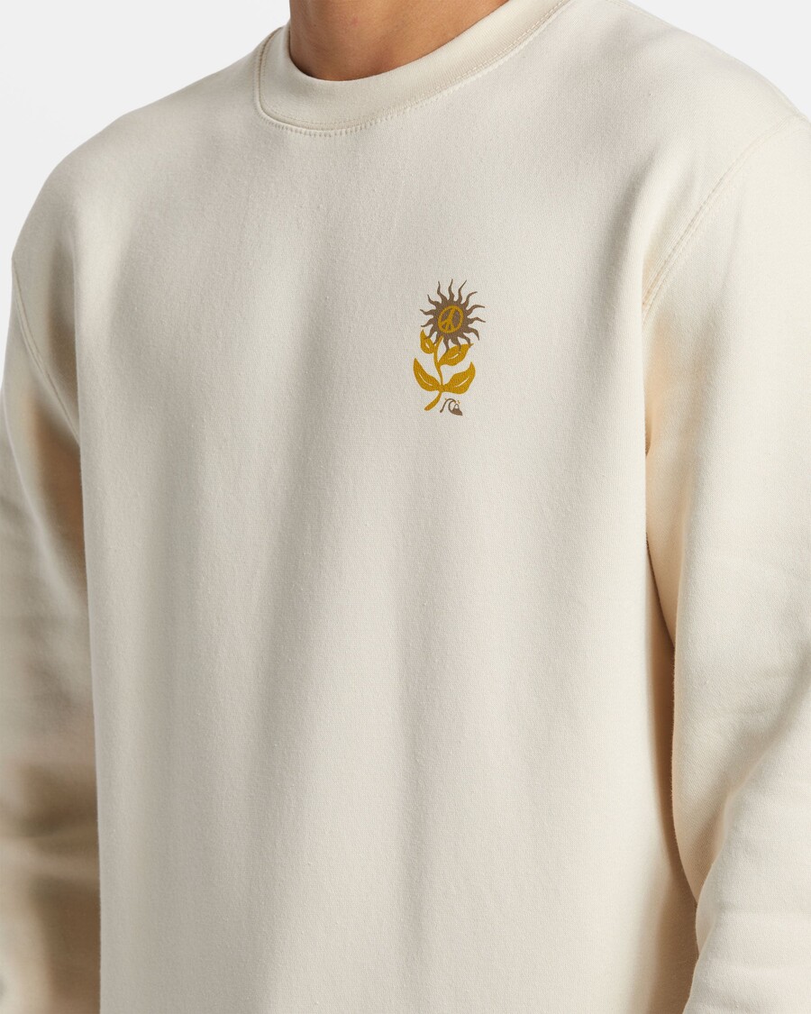 Quik Silver E Peace Out Crew Neck Sweatshirt - Birch
