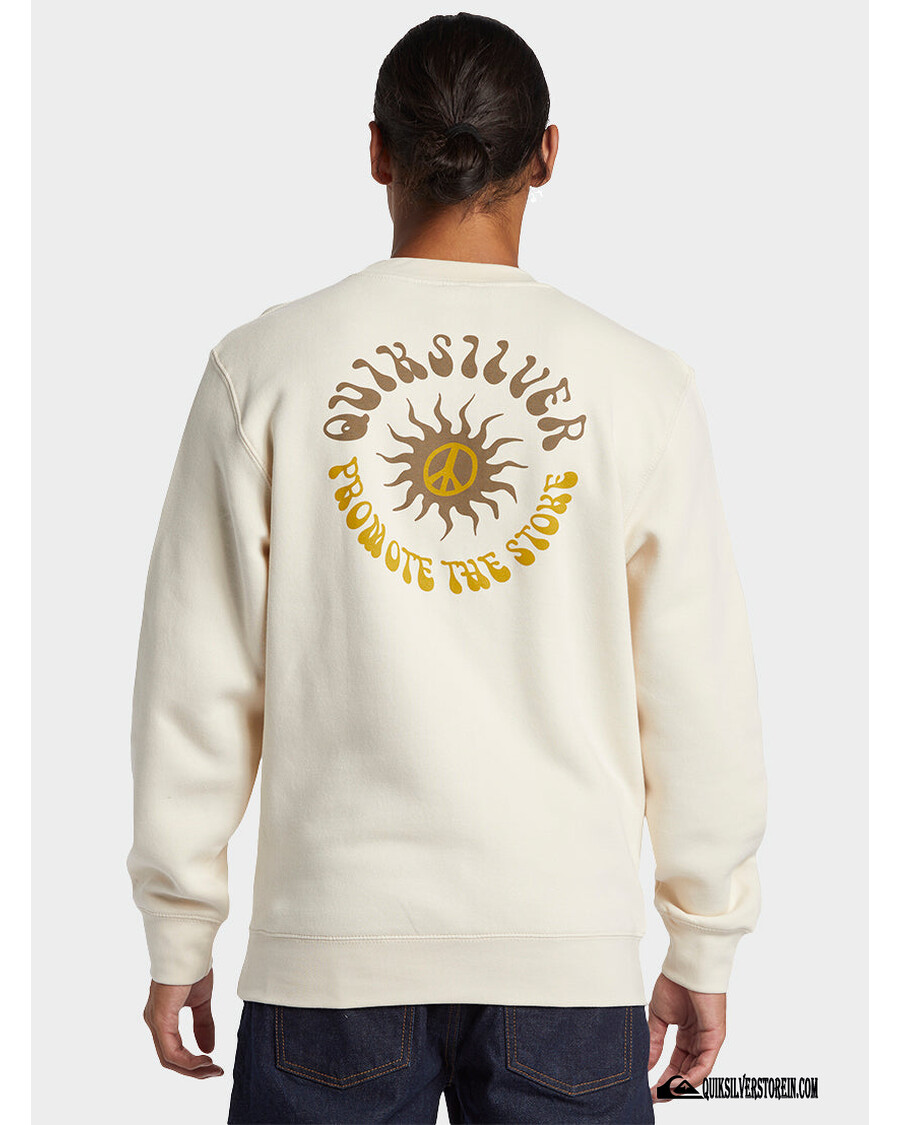 Quik Silver E Peace Out Crew Neck Sweatshirt - Birch