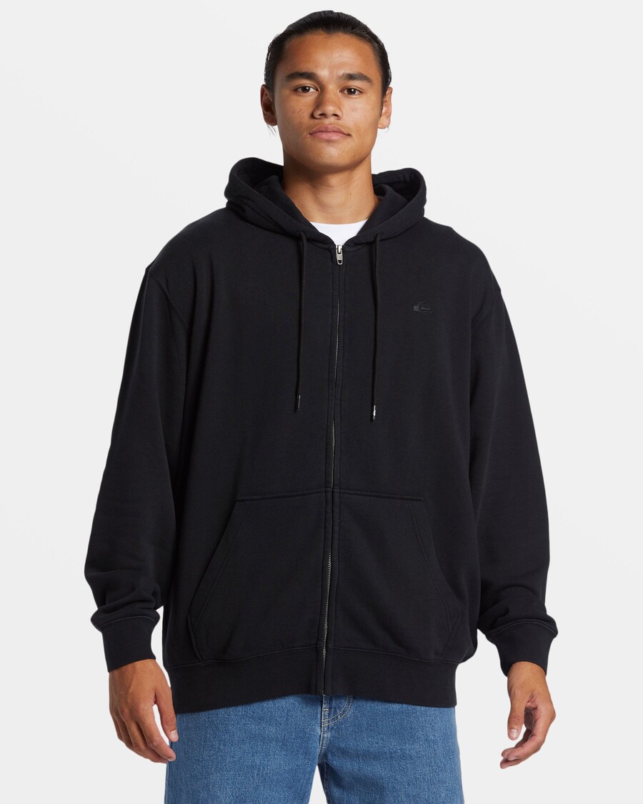 Moletom Quiksilver Com Zíper E água Salgada - Preto