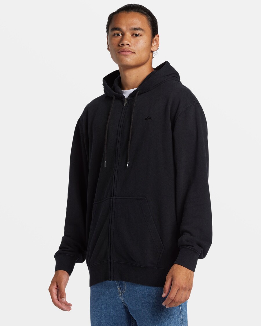 Moletom Quiksilver Com Zíper E água Salgada - Preto