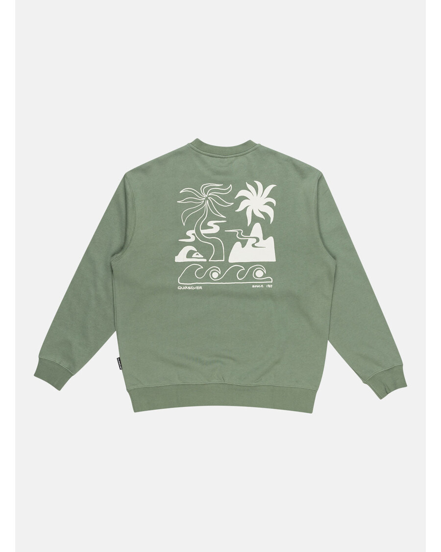 Quik Silver Graphic Mix Crew Neck Sweatshirt - Sea Spray