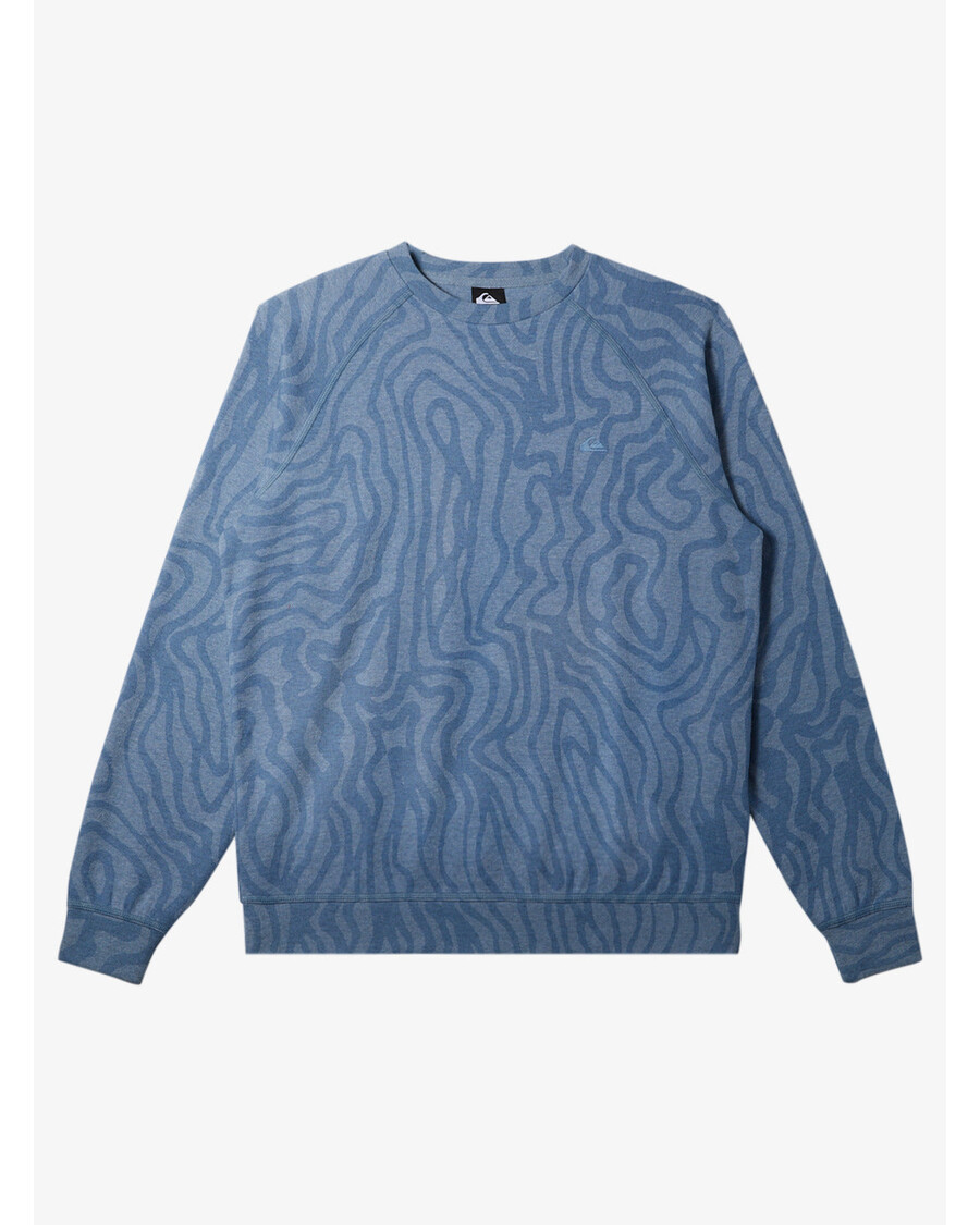 Quik Silver Raglans Stickad Tröja Med Rund Hals - Blå Skugga Hthr Platt Ribb Sw