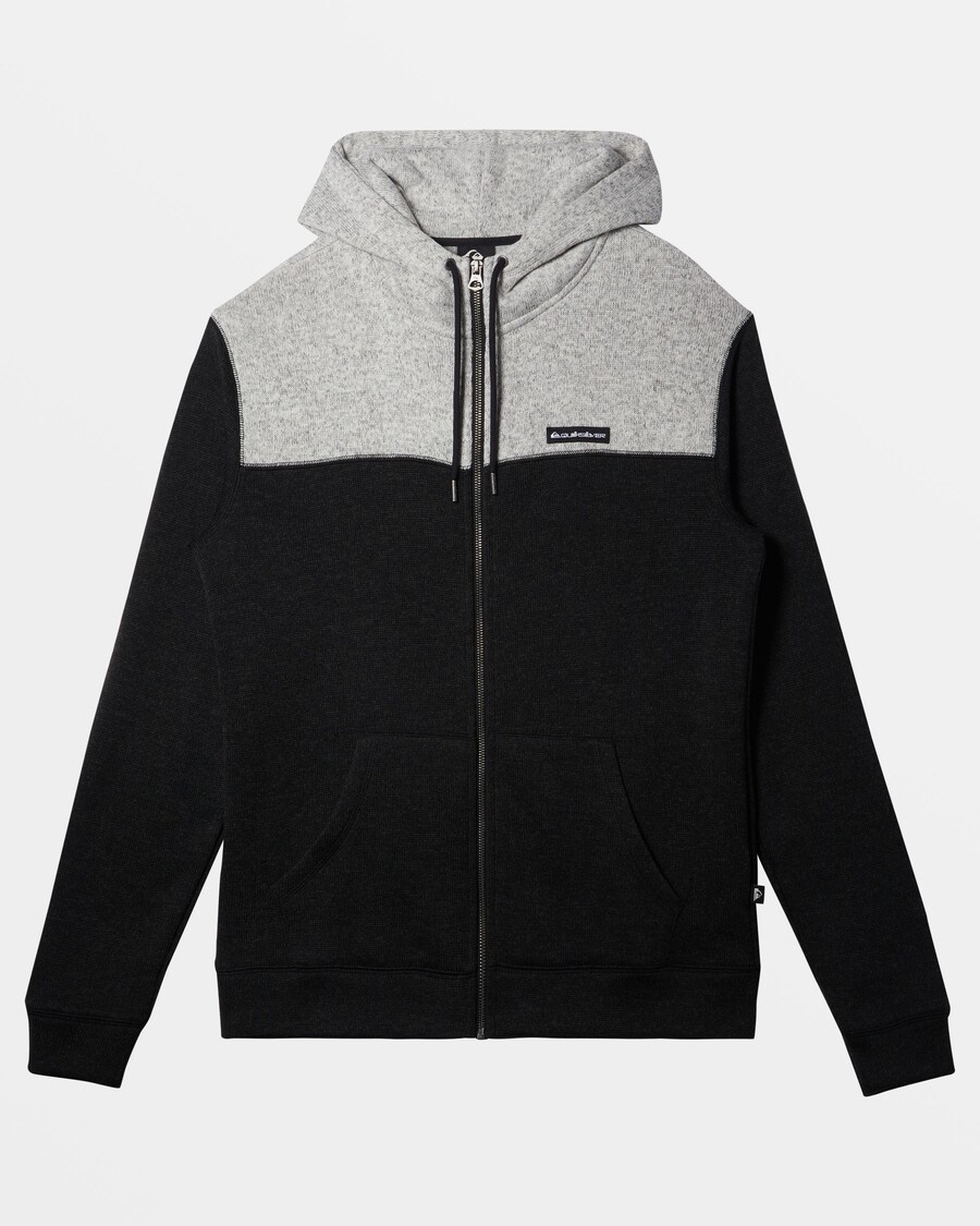 Mikina S Kapucí Quiksilver Keller Block Zip - černý Vřes