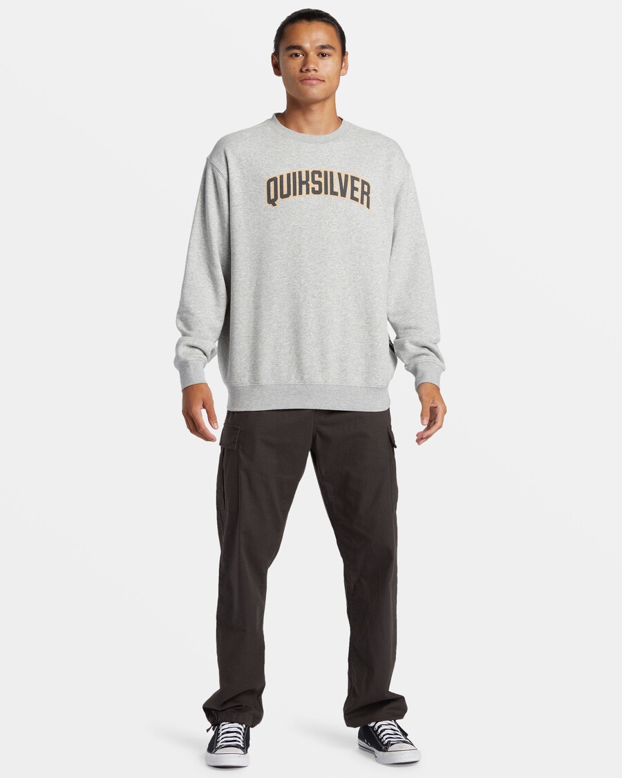 Quik Silver Graphic Crewneck Sweatshirt - Grey Heather