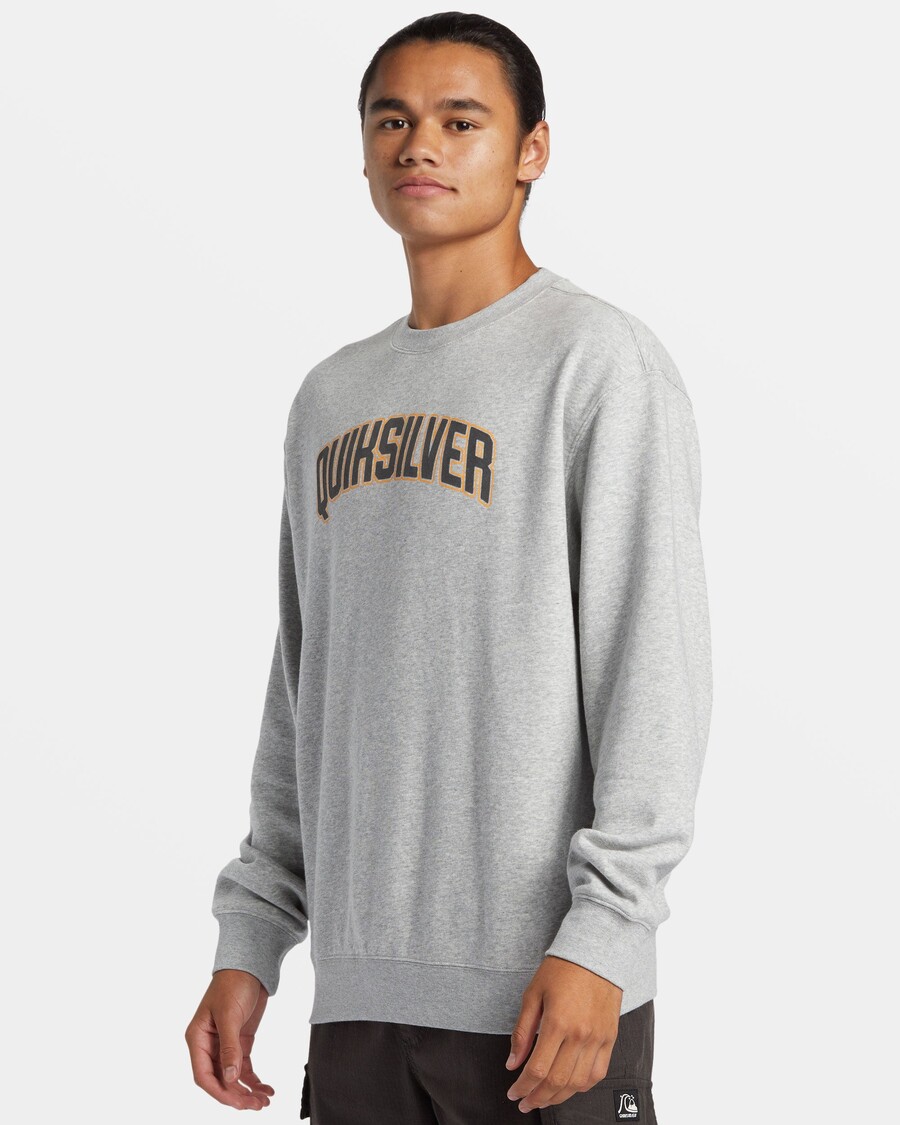 Quik Silver Graphic Crewneck Sweatshirt - Grey Heather