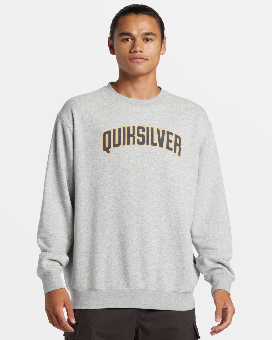 Hanorac Crewneck Cu Grafic Argintiu Quik - Gri Heather