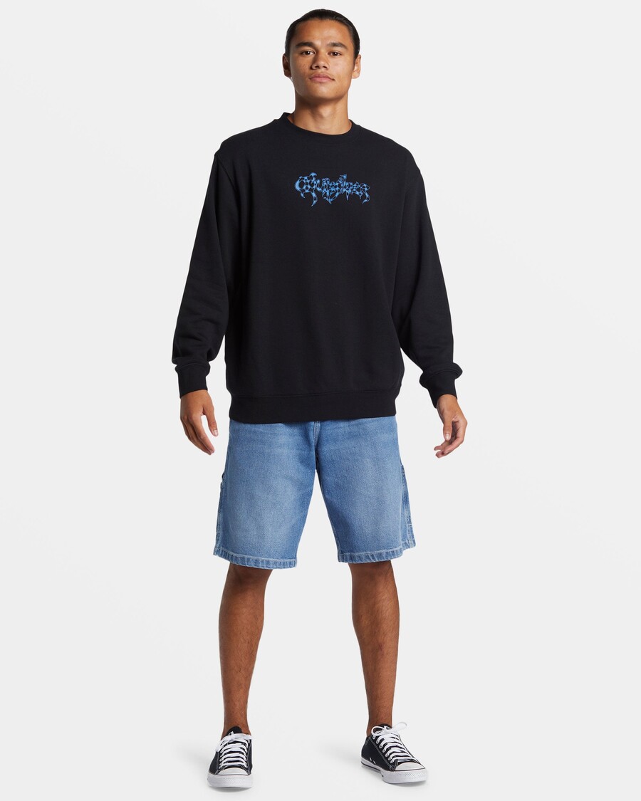 Quik Silver Graphic Crewneck Sweatshirt - Black