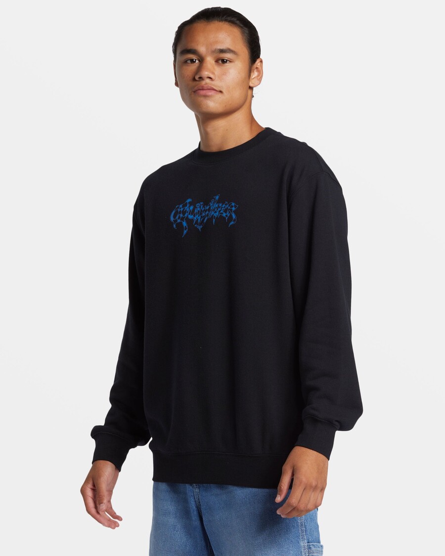 Quik Silver Graphic Crewneck Sweatshirt - Black