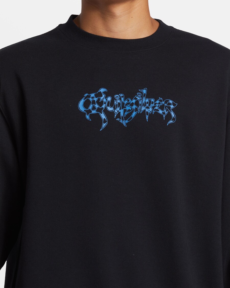 Quik Silver Graphic Crewneck Sweatshirt - Black