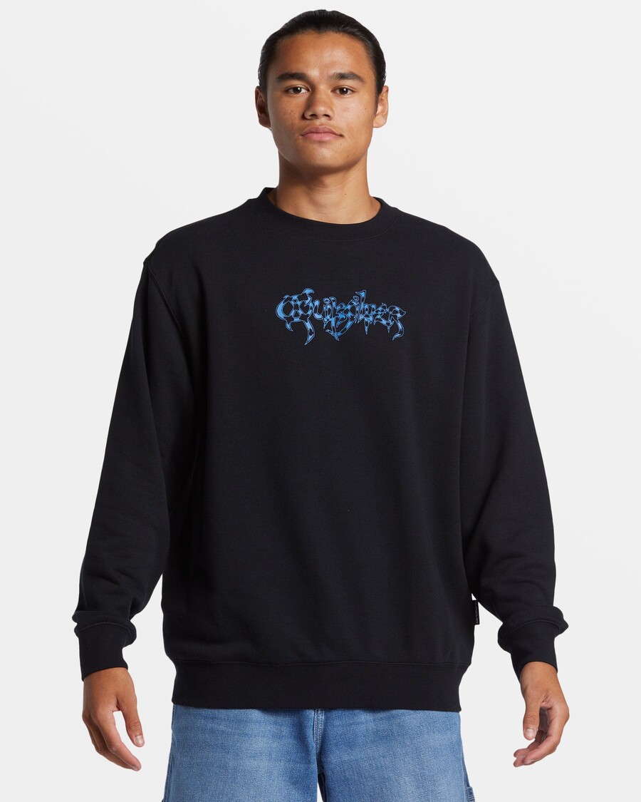 Quik Silver Graphic Crewneck Sweatshirt - Black
