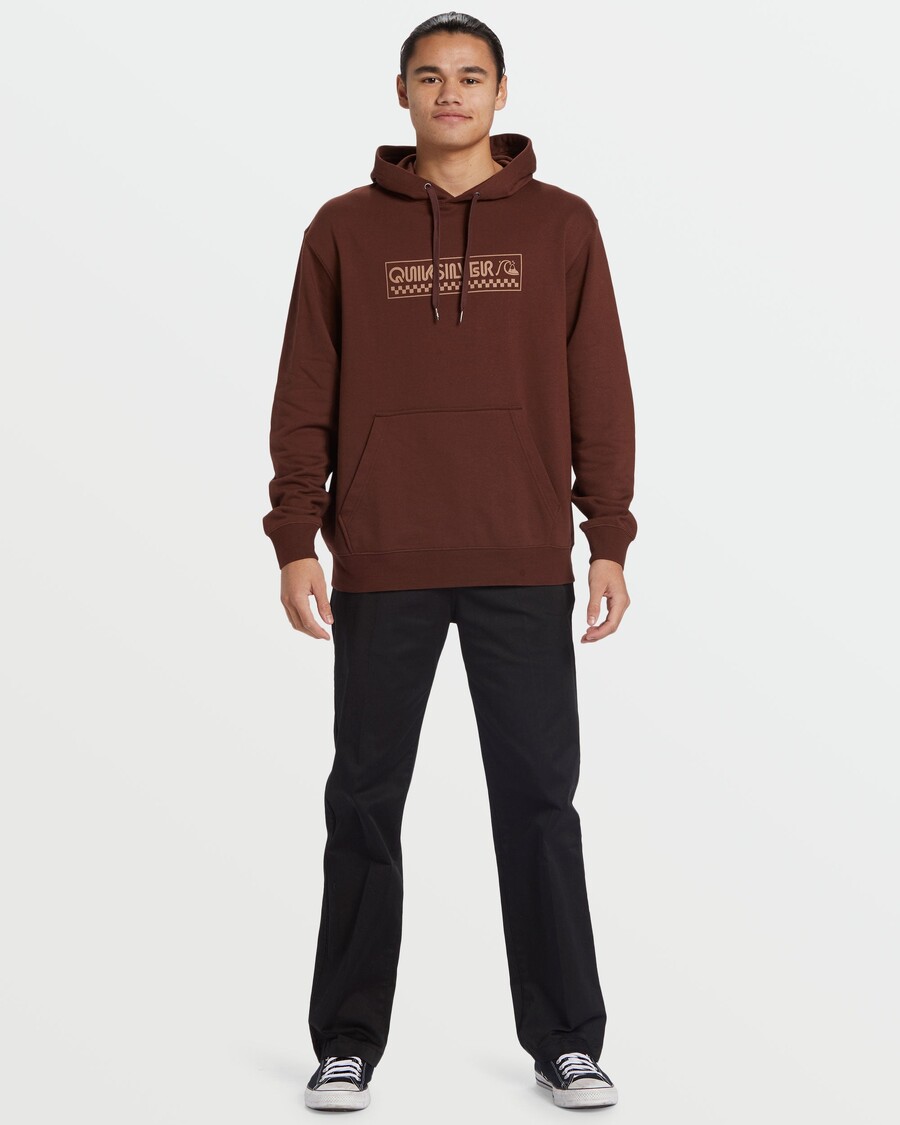 Quiksilver Grafická Mikina S Kapucí - Hnědý Kámen