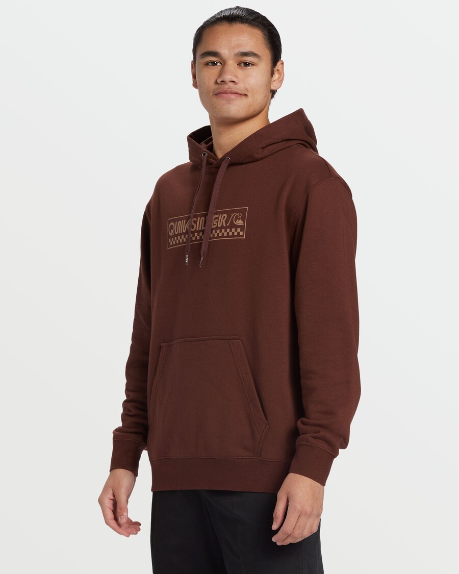 Quiksilver Grafická Mikina S Kapucí - Hnědý Kámen