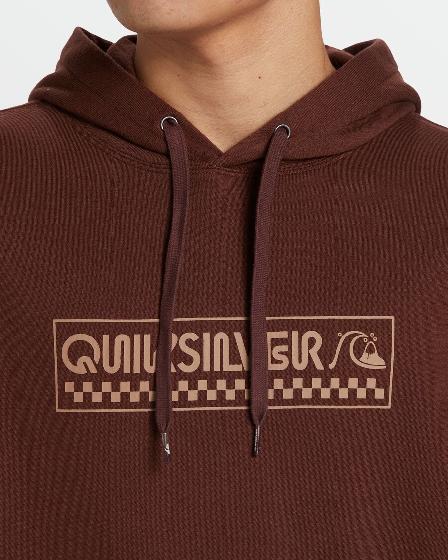 Quiksilver Grafická Mikina S Kapucí - Hnědý Kámen