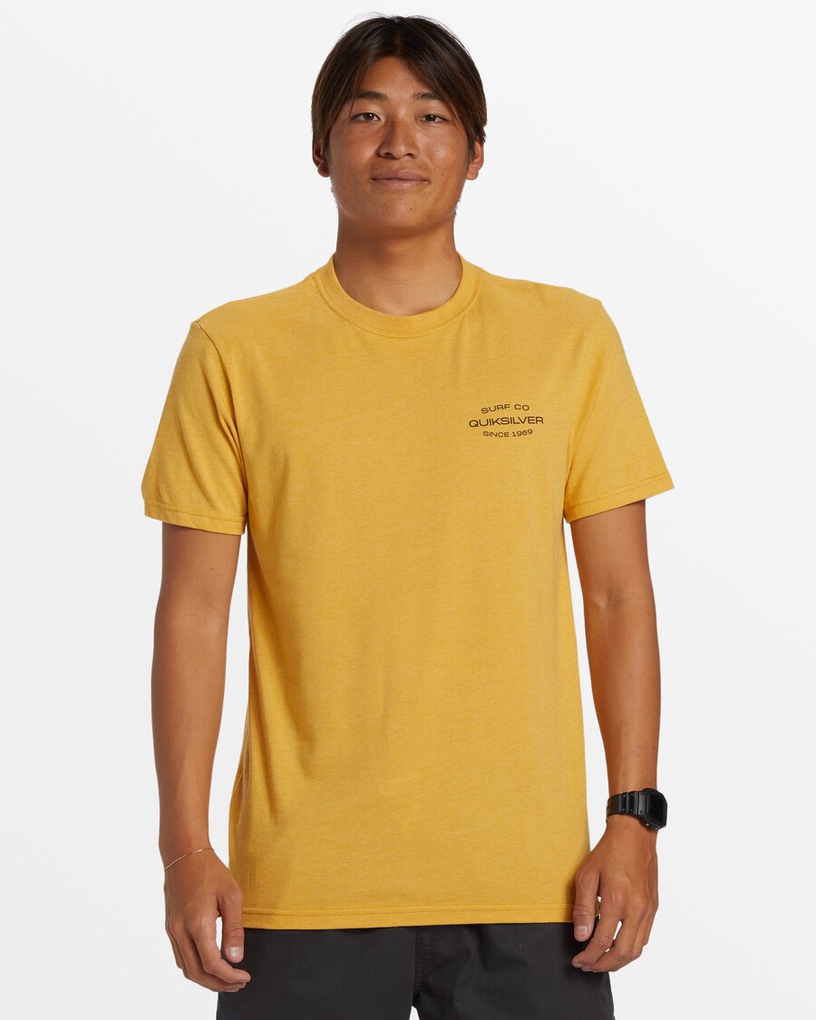 T-shirt Quiksilver Surf Lockup - λαμπερό χρυσό ρείκι