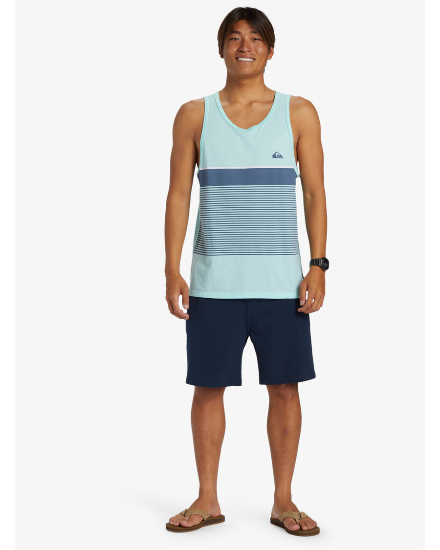 Quik Silver Tijuana Stripe Tank Top - Beach Glass Heather