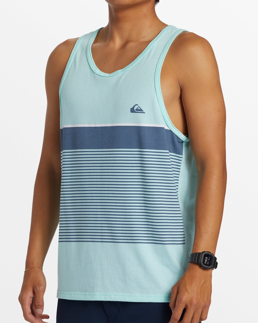 Quik Silver Tijuana Stripe Tank Top - Beach Glass Heather