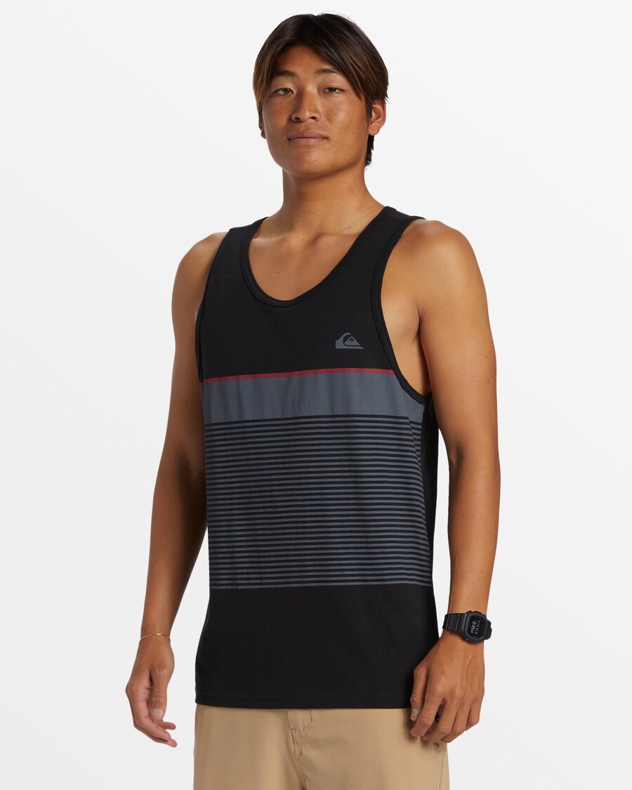 Quik Silver Tijuana Stripe Tank Top - Black