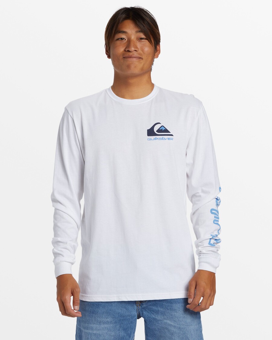 Quiksilver Omni Logo Tričko S Dlhým Rukávom - Biele