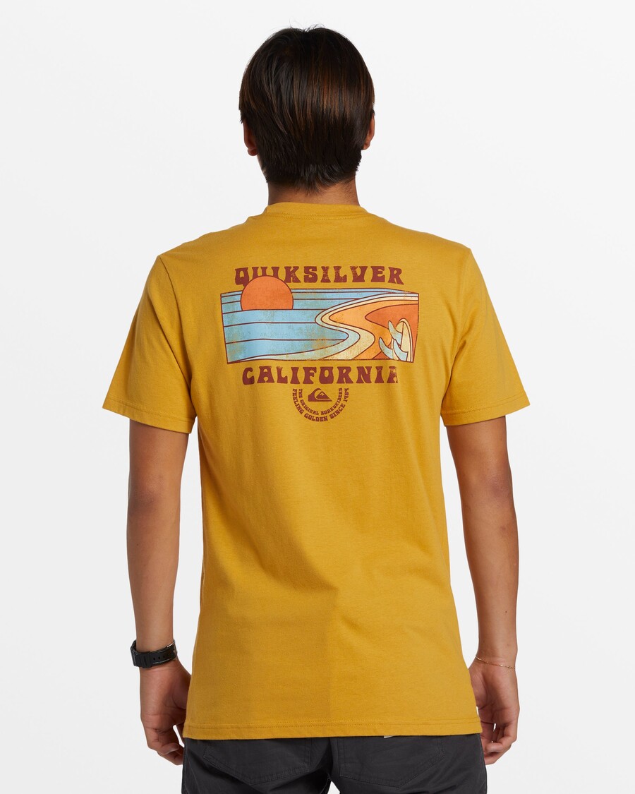 Quik Silver Ca Point Breaks T-Shirt - Mustard
