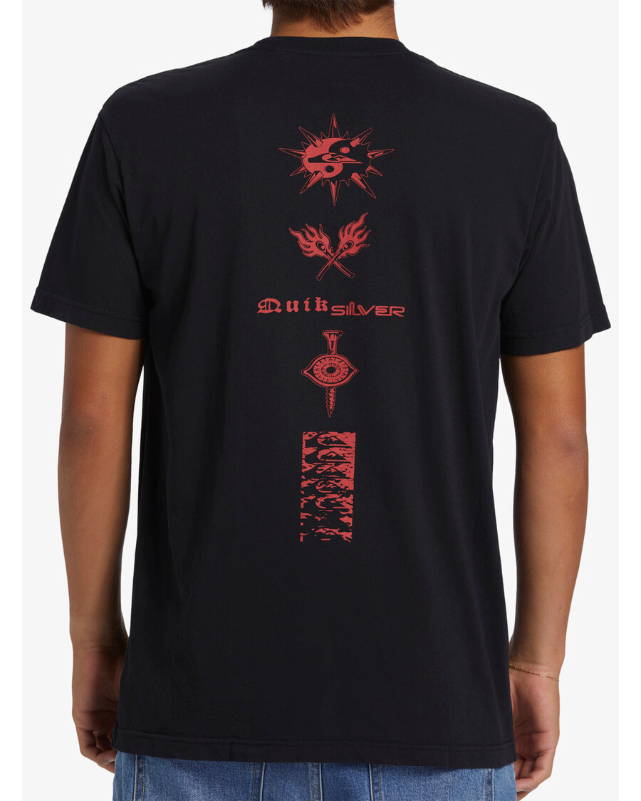 Quik ασημένιο T-shirt - μαύρο