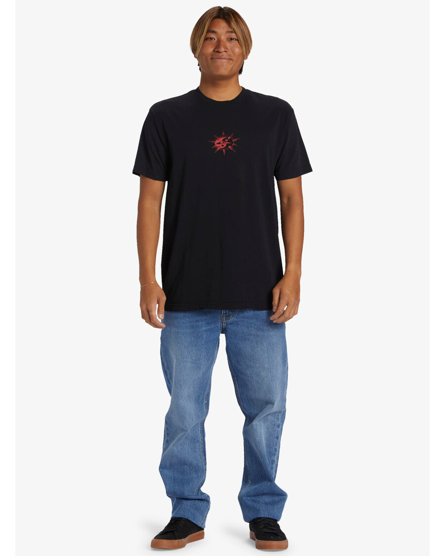 Quik ασημένιο T-shirt - μαύρο