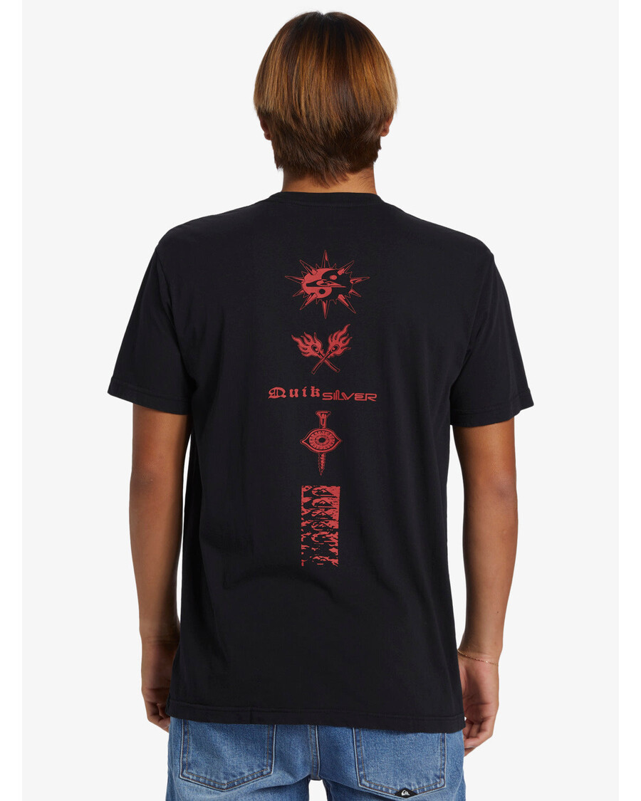 Quik ασημένιο T-shirt - μαύρο