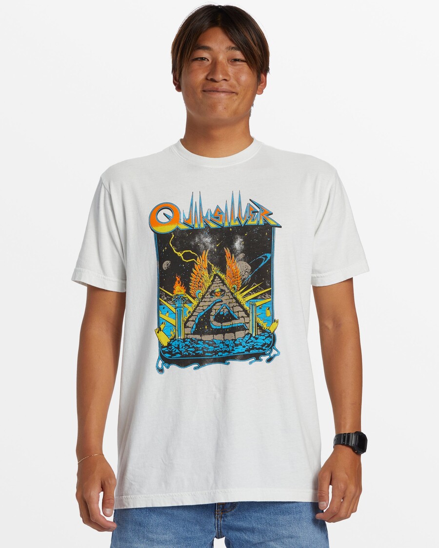 Quik Silver Rockin Tričko - Antická Bílá