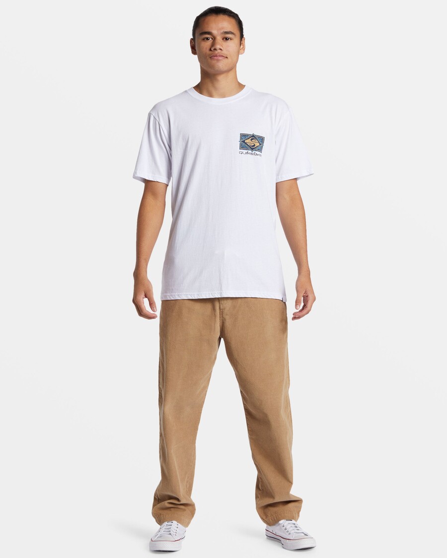 クイック シルバー ブラック フラッシュ T シャツ - ホワイト