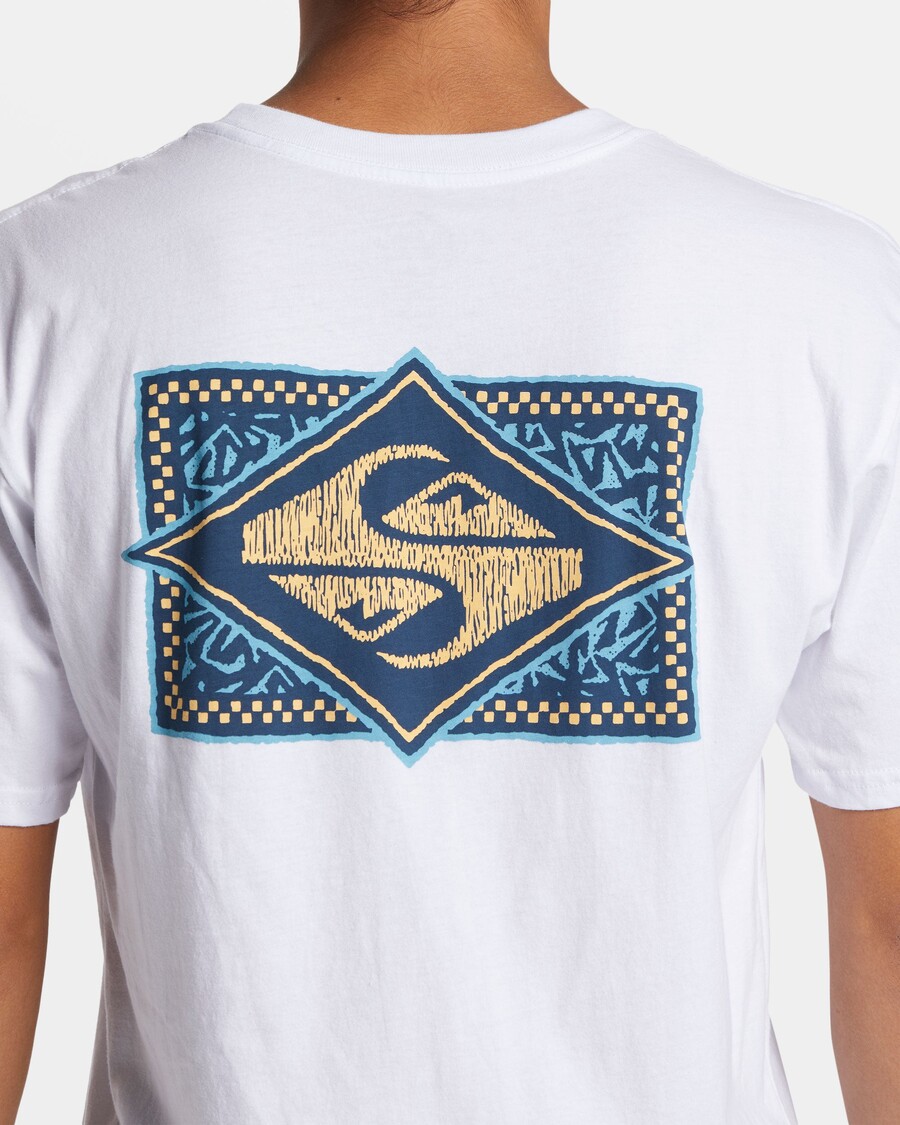 クイック シルバー ブラック フラッシュ T シャツ - ホワイト