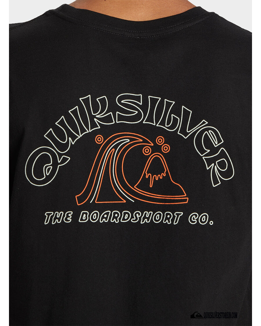 Quik Sidabrinio Burbulo Kontūro Marškinėliai - Juodi