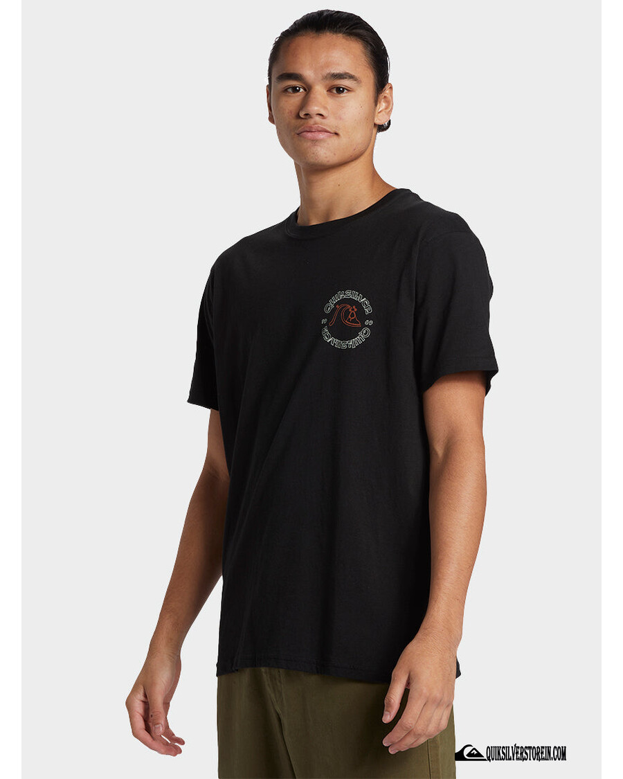 Quik Sidabrinio Burbulo Kontūro Marškinėliai - Juodi