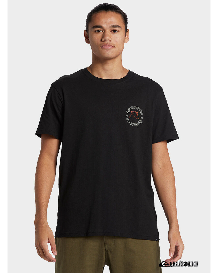 Quik Sidabrinio Burbulo Kontūro Marškinėliai - Juodi