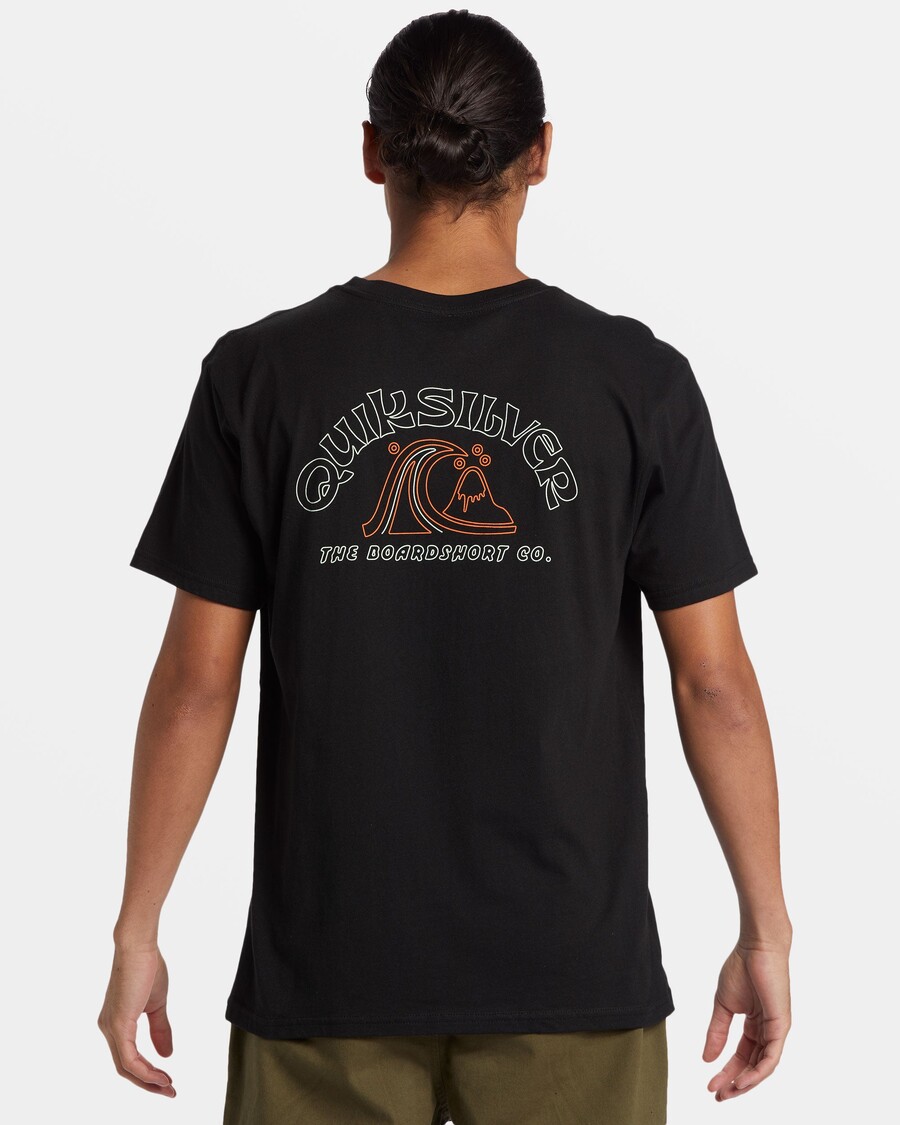 Quik Sidabrinio Burbulo Kontūro Marškinėliai - Juodi