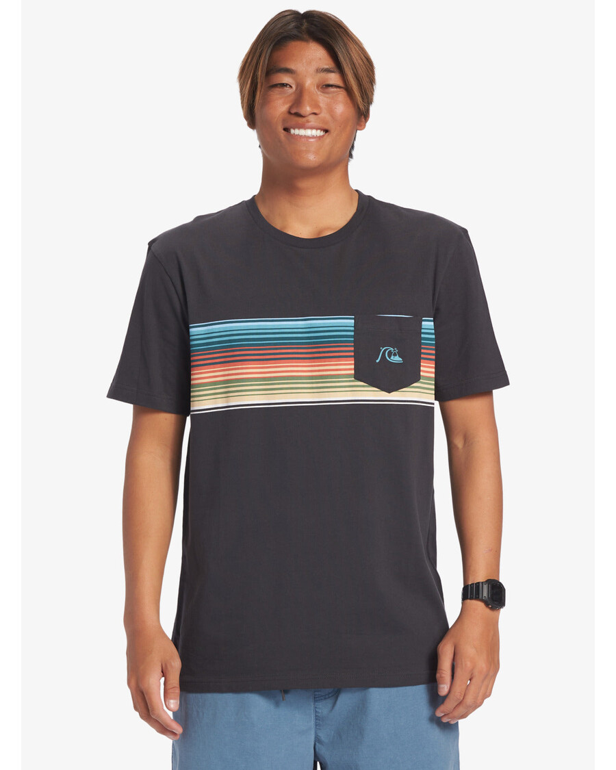 Quiksilver Swell Vision Stripe Pocket T-shirt - Asfalt
