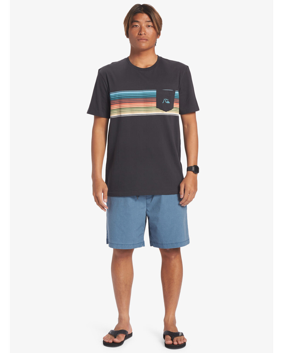 Quiksilver Swell Vision Stripe Pocket T-shirt - Asfalt