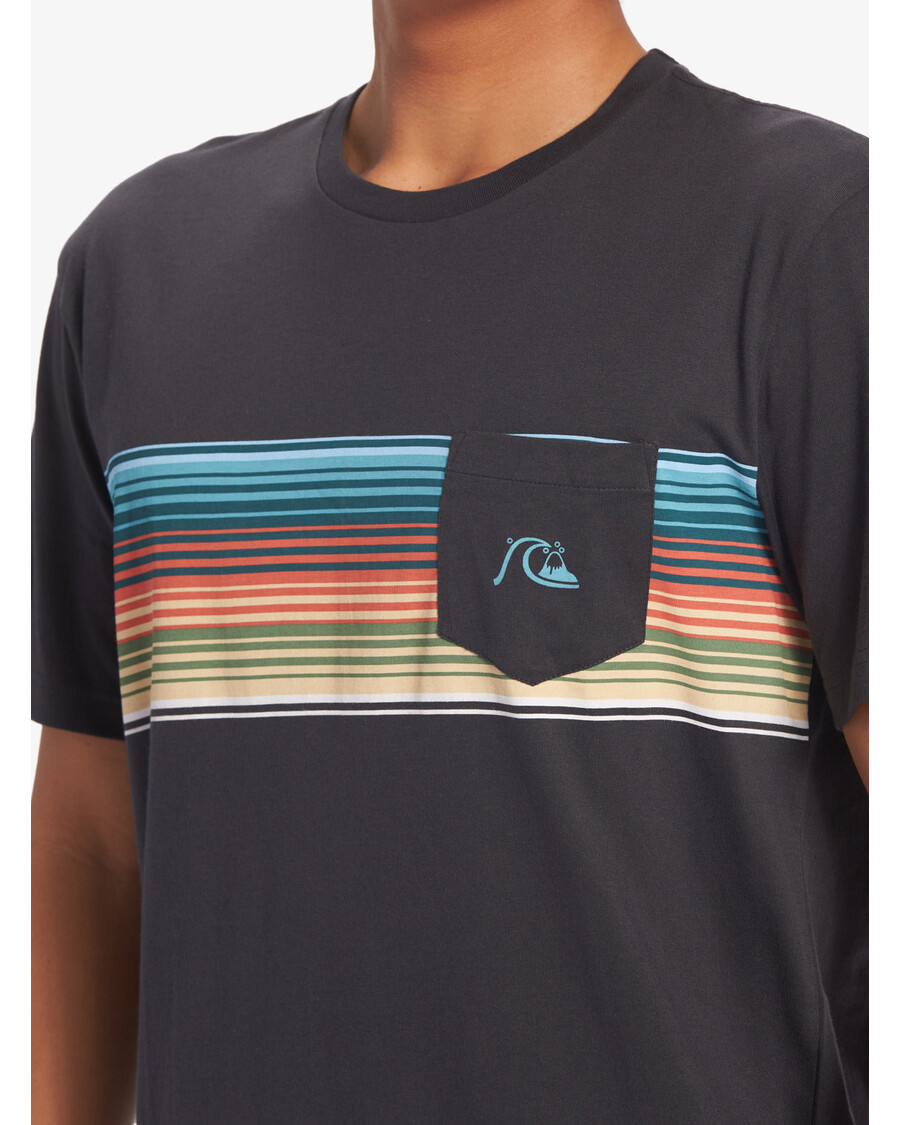 Quiksilver Swell Vision Stripe Pocket T-shirt - Asfalt