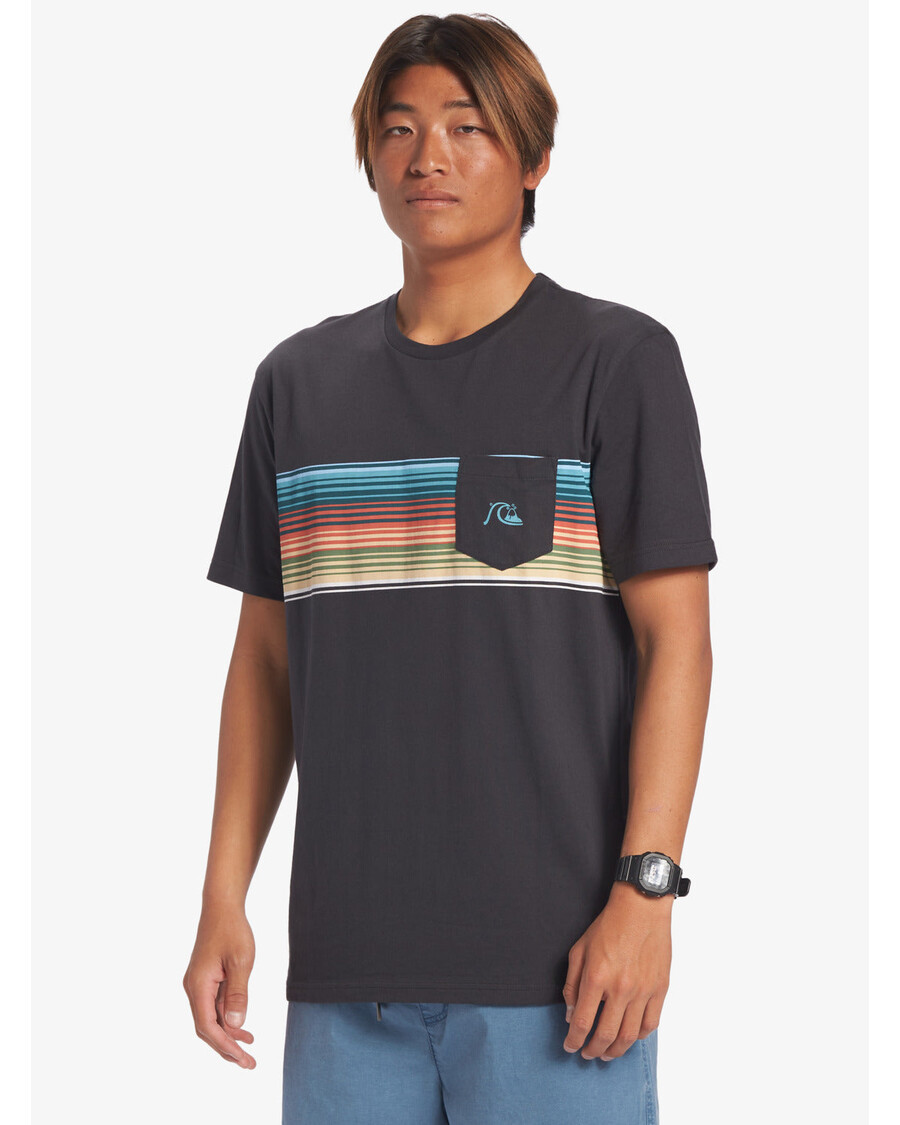 Quiksilver Swell Vision Stripe Pocket T-shirt - Asfalt