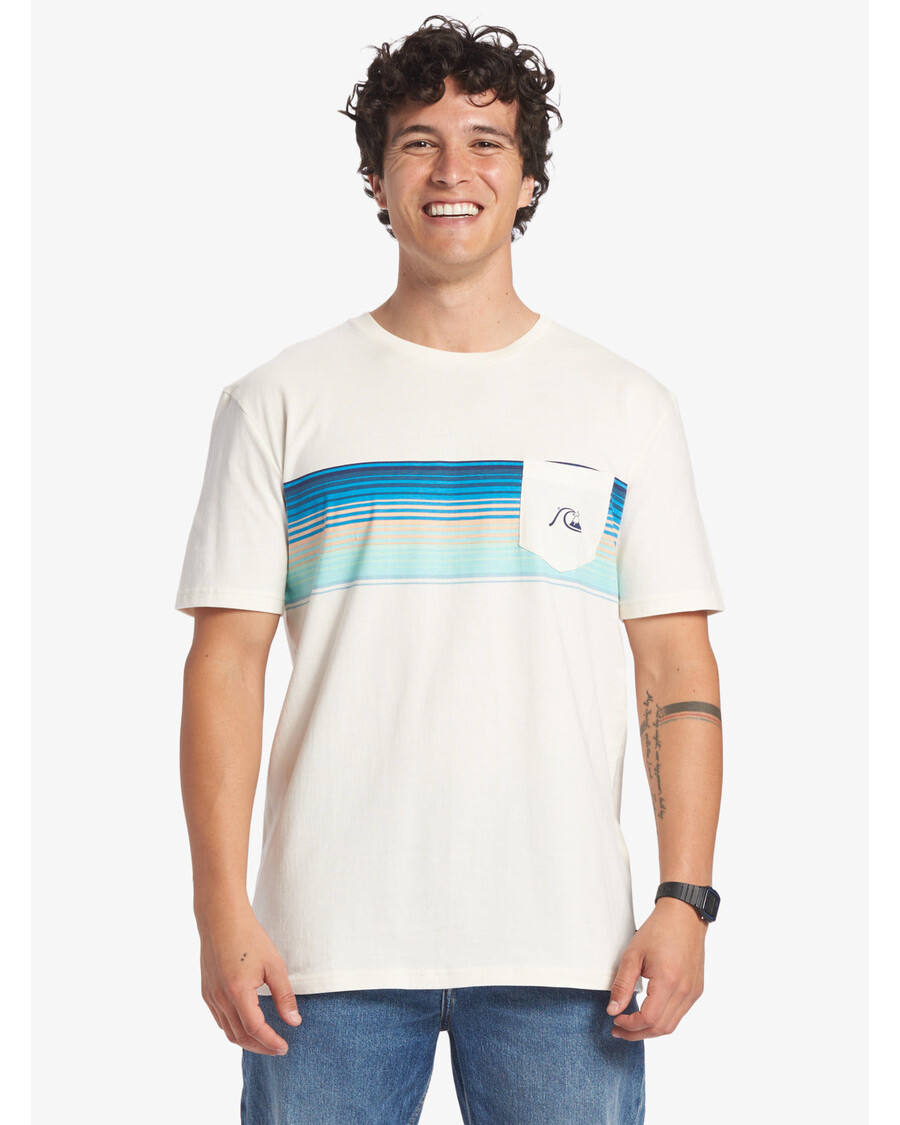 Quiksilver футболка с полосками и карманами Swell Vision — Гардения