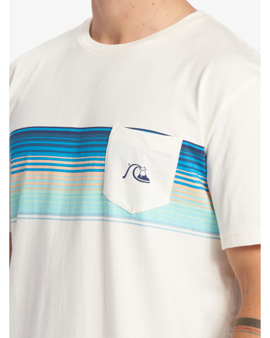 Quiksilver футболка с полосками и карманами Swell Vision — Гардения