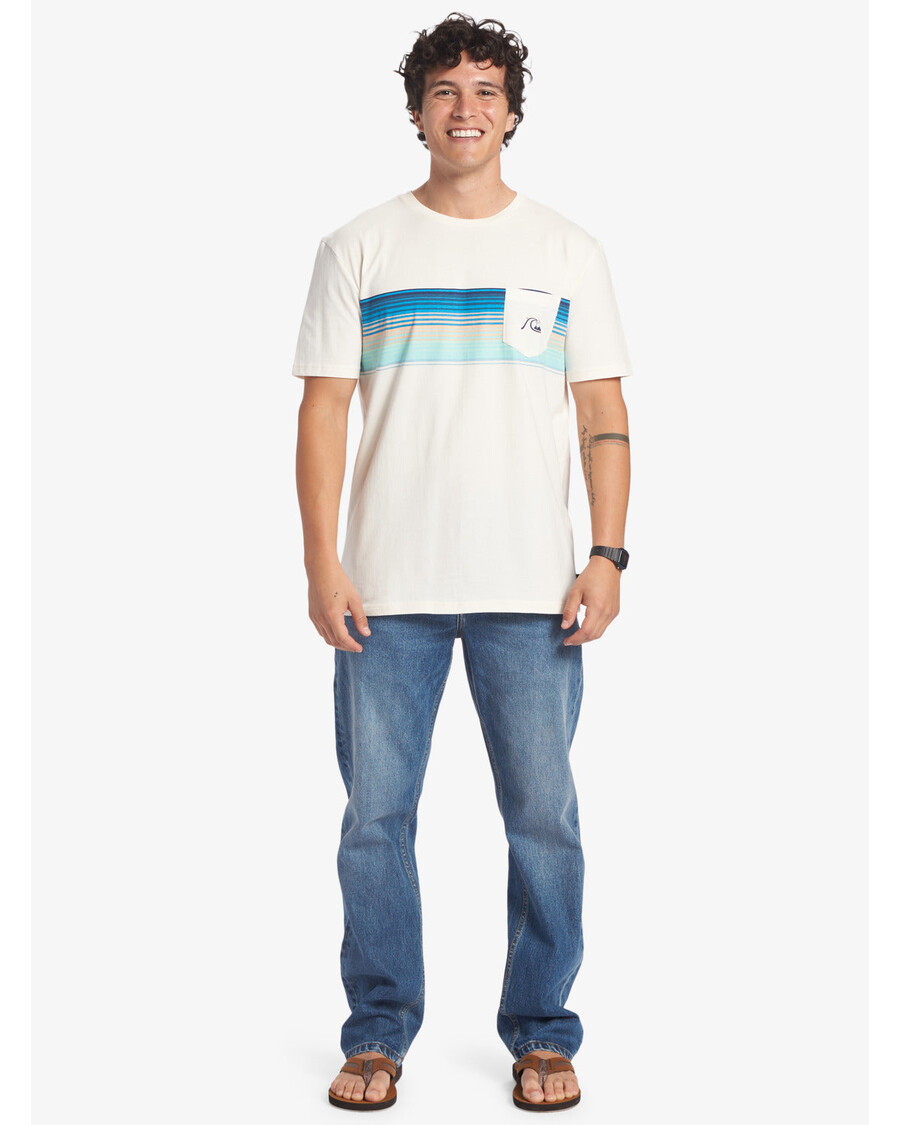 Quiksilver футболка с полосками и карманами Swell Vision — Гардения