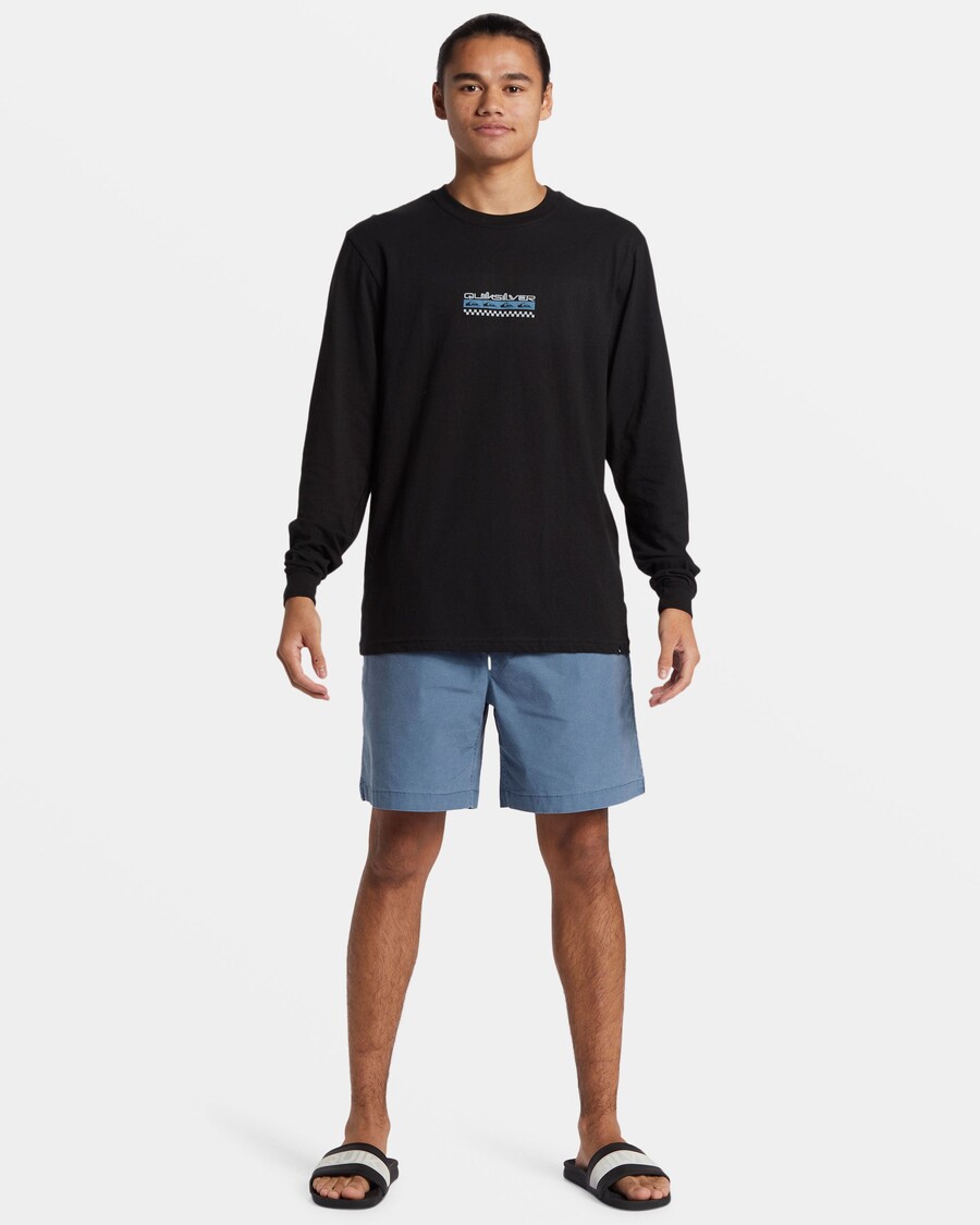 Quik Silver Omni Check Turn Long Sleeve T-Shirt - Black